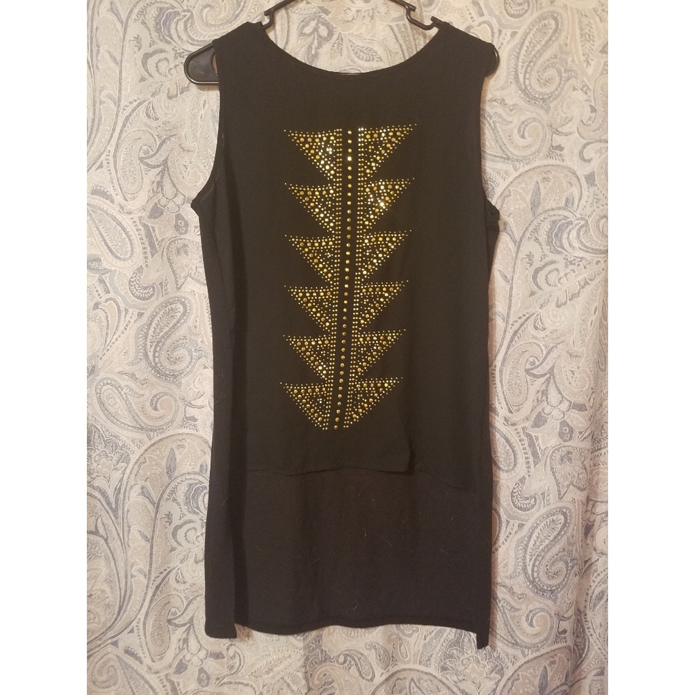 NWOT Gold-detailed Black Top